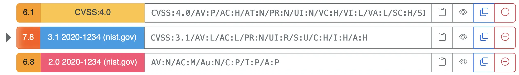 CVSS list